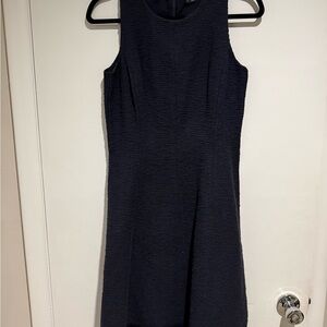 Theory Textured Sleeveless Navy Dress Minimalist